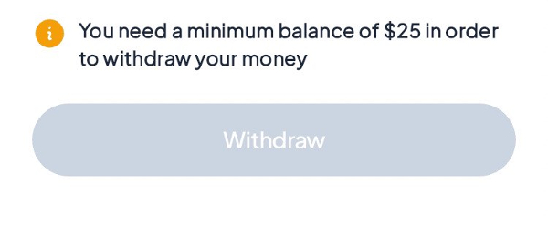 Benjamin App Withdrawal Minimum Changed Screenshot