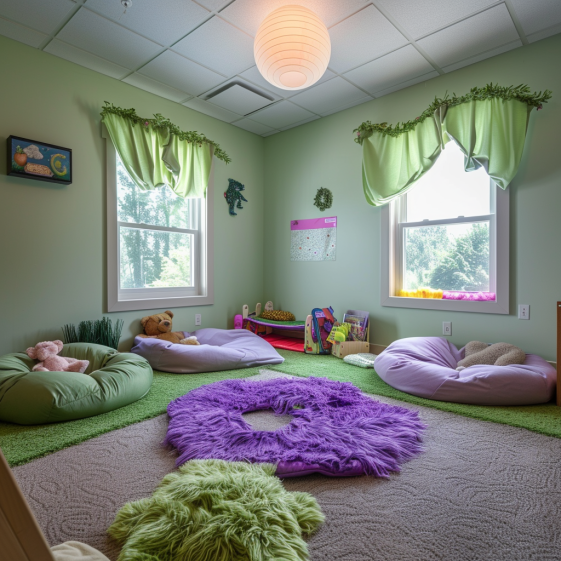 Example of a sensory safe space for autistic children managing overwhelm and aggression