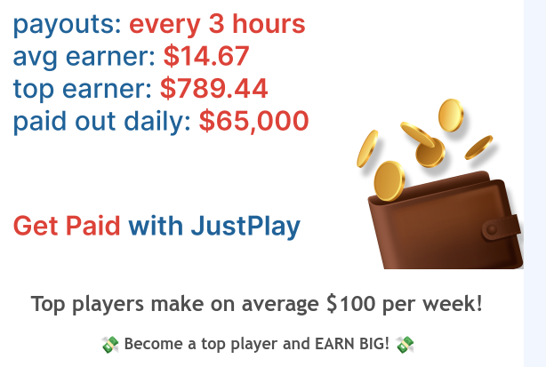 JustPlay Earnings Email - Are You Being Baited?
