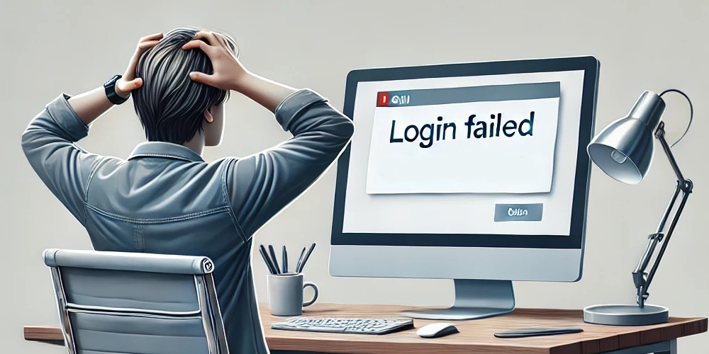 Man frustrated on his computer