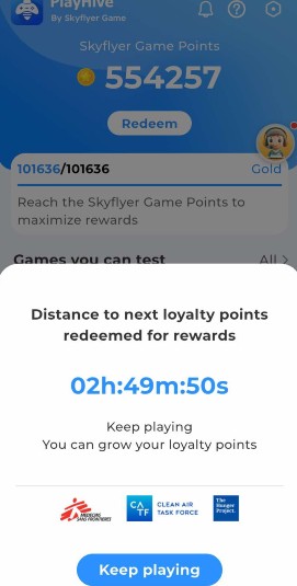 PlayHive Game Points Screenshot
