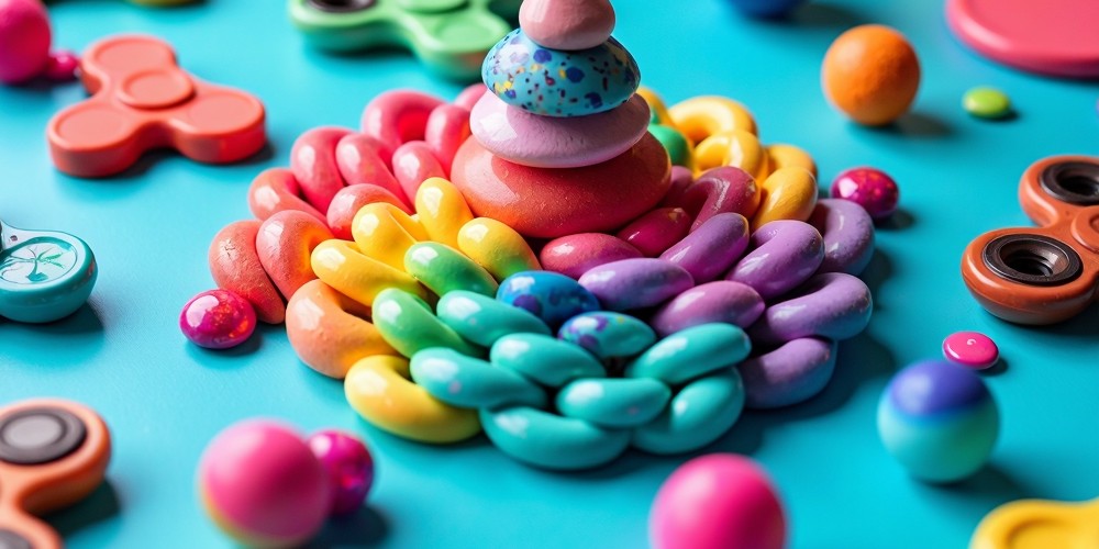 Colorful fidget spinners