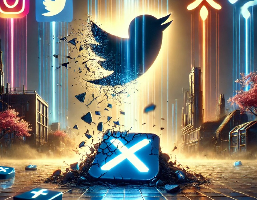 Twitter Down X crumbling embed