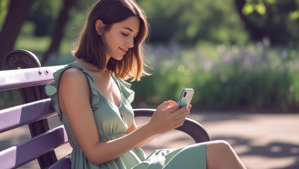 Woman uses Rawr App on her phone