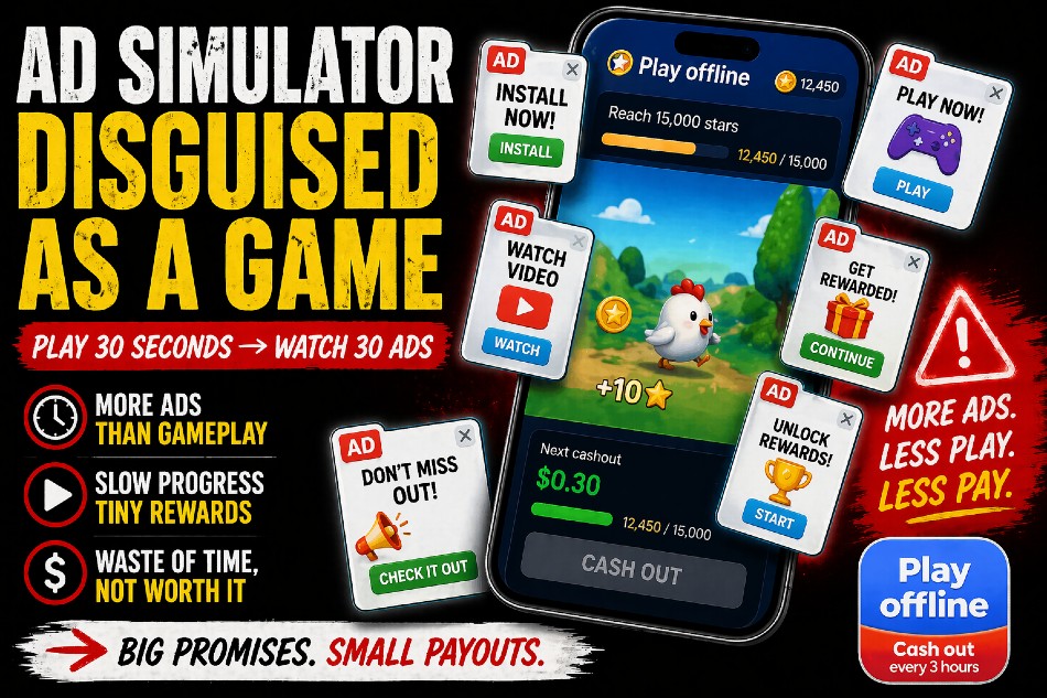PlayOffline is a ad simulator masked as a game